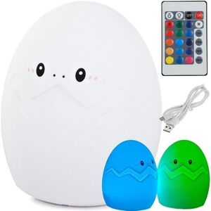 VERK Tojás RGB éjjeli lámpa, érintős, USB, távirányítóval kép