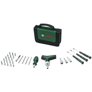 BOSCH csavarhúzó és bit készlet, dugókulcsok 8–13mm, textil tok, 31 db, 1.600. A03.9HX kép