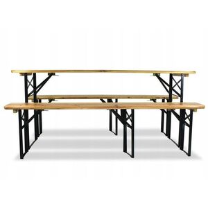 IGOTREND sörös készlet 3 darab asztal + pad 177 cm kép