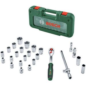 BOSCH Racsnis készlet 1/2", dugókulcsok 8–32 mm, 2 hosszabbítószár, tok, 25 db 1.600. A02. Z9F kép