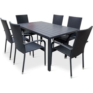 NOELA Rattan kerti bútor garnitúra VIKING L 1 asztal + 6 szék kép