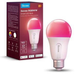 Govee Smart RGBWW 9 W-60 W, 800 lm, E27, Long Life Matter kép