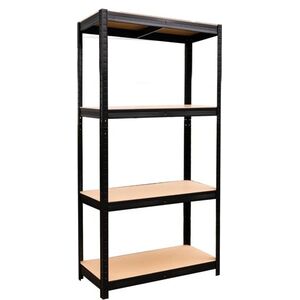 EMPT fém polcrendszer, 150×70×30 cm, fekete, 4 polcos kép