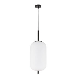 Fehér-fekete üveg függőlámpa ø 22 cm Lato – Nova Luce kép