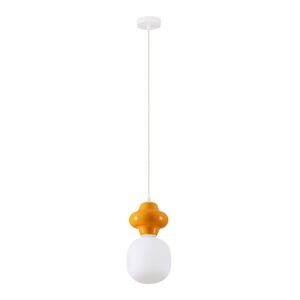 Fehér-narancssárga kerámia függőlámpa üveg búrával ø 18 cm Clio – Nova Luce kép