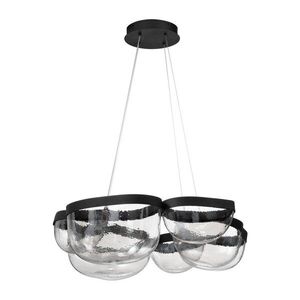 Matt fekete acél LED dimmelhető függőlámpa üveg búrával ø 83 cm Clair – Nova Luce kép