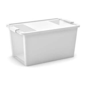 Fehér fedeles műanyag tárolódoboz 55x35x28 cm Bi-Box L – KIS kép