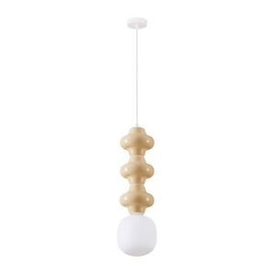 Fehér-krémszínű kerámia függőlámpa üveg búrával ø 18 cm Clio – Nova Luce kép