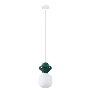 Fehér-petróleum színű kerámia függőlámpa üveg búrával ø 18 cm Clio – Nova Luce kép