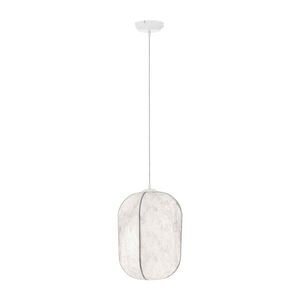 Fehér fém függőlámpa textil búrával ø 30 cm Pierida – Nova Luce kép