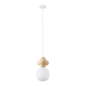 Fehér-krémszínű kerámia függőlámpa üveg búrával ø 18 cm Clio – Nova Luce kép