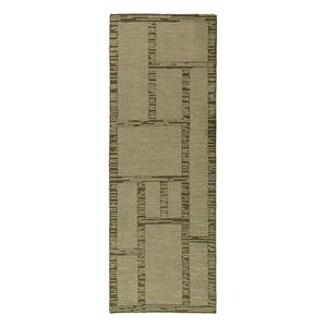 Zöld kézi szövésű gyapjú futószőnyeg 80x230 cm Harris Modula Wool – Flair Rugs kép