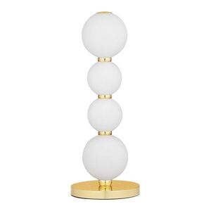 Fehér-aranyszínű fém LED asztali lámpa üveg búrával (magasság 31 cm) Perla – Nova Luce kép