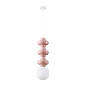 Fehér-világos rózsaszín kerámia függőlámpa üveg búrával ø 18 cm Clio – Nova Luce kép