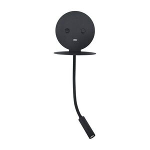 Fekete alumínium LED fali lámpa hajlítható szerkezettel-USB csatlakozóval Eclip – Nova Luce kép