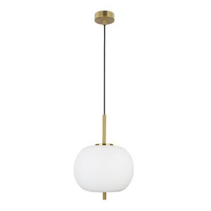 Fehér-sárgaréz színű üveg függőlámpa ø 30 cm Lato – Nova Luce kép
