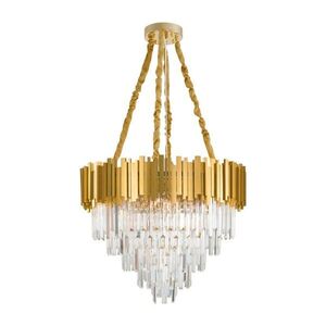 Aranyszínű fém függőlámpa kristály búrával ø 73 cm Grane – Nova Luce kép