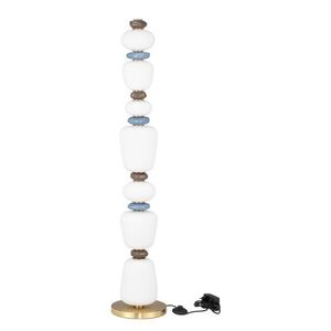 Fehér-aranyszínű fém LED dimmelhető állólámpa porcelán búrával-üveg búrával (magasság 130, 5 cm) Palo – Nova Luce kép