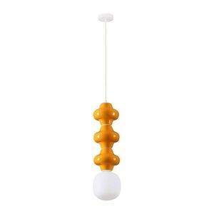 Fehér-narancssárga kerámia függőlámpa üveg búrával ø 18 cm Clio – Nova Luce kép