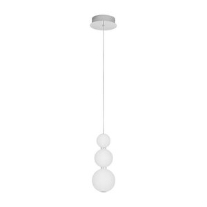 Fehér-fényes ezüstszínű fém LED dimmelhető függőlámpa üveg búrával ø 10 cm Perla – Nova Luce kép