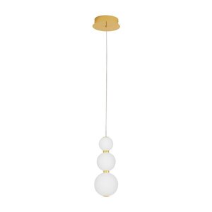 Fehér-aranyszínű fém LED függőlámpa üveg búrával ø 10 cm Perla – Nova Luce kép