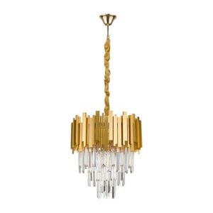 Aranyszínű fém függőlámpa kristály búrával ø 40 cm Grane – Nova Luce kép