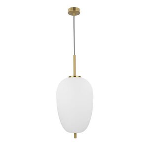 Fehér-sárgaréz színű üveg függőlámpa ø 27 cm Lato – Nova Luce kép