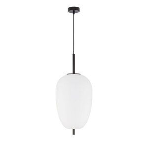 Fehér-fekete üveg függőlámpa ø 27 cm Lato – Nova Luce kép