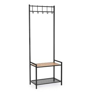 Fekete-natúr színű fém fali fogas polccal 64, 5 cm Haldor – Yes Everyday kép