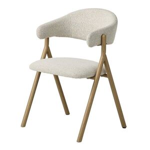Krémszínű-natúr színű kárpitozott karfás étkezőfotel Frances – Unique Furniture kép