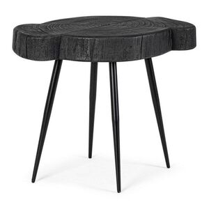 Fekete dohányzóasztal akácfa asztallappal 35x45 cm Zakia – Bizzotto kép