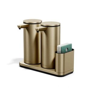 Matt aranyszínű automata fém mosogatóeszköz tartó – simplehuman kép