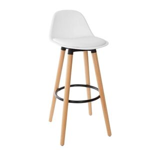 Műanyag párnázott bárszék, 71 cm, fehér - LICHEN - Butopêa kép