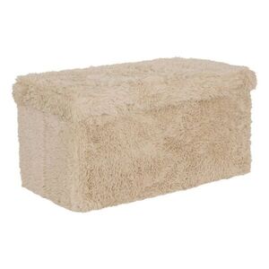 Összehajtható tárolós pad, szőrme, 76x38 cm, bézs – GRIZLI - Butopêa kép