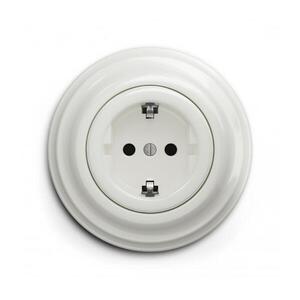 lap - Retro fali aljzat kerettel SCHUKO 230V/16A kerámiafehér KA0007+KA0106 kép