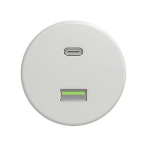 Reblig - Retro USB-aljzat A+C, keret nélküli, kerámiafehér K/USB kép