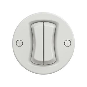 Reblig - Retro keret nélküli dupla kapcsoló, kerámiafehér K/V2/TL2 kép
