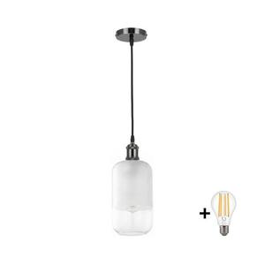 BRILAGI - LED függőlámpa kábellel RETRO GLASS 1xE27/60W/230V Ø 14 cm fekete/fehér NSTK7777+AI0177 kép