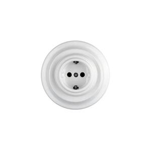 Reblig - Porcelán retro fali aljzat kerettel SCHUKO 250V/16A fehér RGRAG-W kép