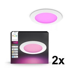 Philips - 2 db-os szett LED RGBW, dimmelhető fürdőszobai süllyesztett lámpa Hue SLIM LED/12W/230V IP44 2xP7620 kép