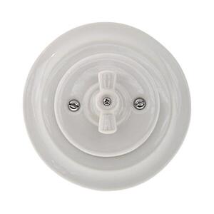 Reblig - Porcelán retro forgókapcsoló kerettel č. 1 fehér RG110A1-W kép