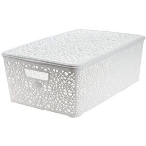 Mega Plast MONAKO XL + fedő, 14, 5 × 40, 3 × 27cm, fehér kép