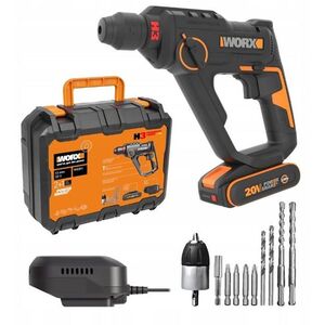 WORX WX390 Akkumulátoros fúrókalapács 3in1 20V tartozékokkal, bőrönddel (1x2 Ah) kép