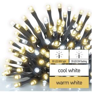 EMOS Standard LED sorolható karácsonyi füzér, villogó, 10 m, kültéri, meleg / hideg fehér kép