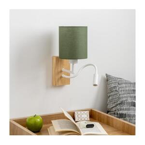 BRILAGI - LED Fali lámpa NUBILA WOOD 1xE27/25W/230V + LED/3W tölgy/zöld BG1565+BG1576 kép