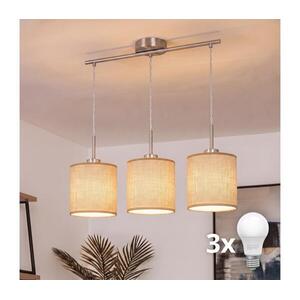 BRILAGI - LED kábeles csillár NUBILA 3xE27/60W/230V világosbarna EG32521+3xBG1584 kép