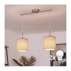 BRILAGI - kábeles LED függeszték NUBILA 2xE27/60W/230V világosbarna EG32519+2xBG1584 kép