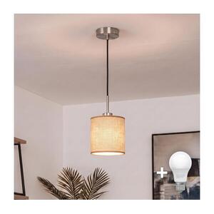 BRILAGI - LED függeszték zsinóron NUBILA 1xE27/60W/230V átm. 14 cm fekete/világosbarna EG32517+BG1584 kép
