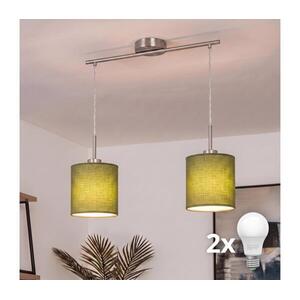 BRILAGI - NUBILA LED csillár zsinóron, 2xE27/60W/230V, zöld EG32519+2xBG1576 kép