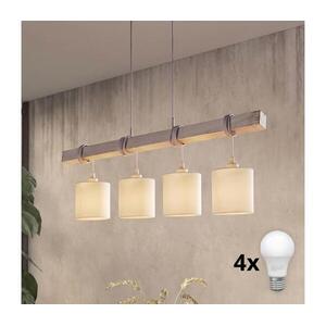 BRILAGI - NUBILA LED csillár zsinóron, 4xE27/60W/230V, szürke/krémszínű 1xEG49927A+4xBG1585 kép